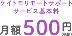 ケイトモリモートサポートサービス基本料 月額500円（税抜）