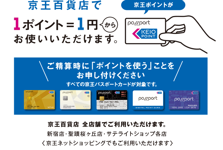 ポイントを使う | 京王パスポートカード | 京王百貨店 新宿店