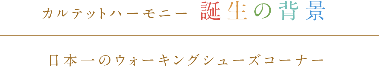 カルテットハーモニー誕生の背景 日本一のウォーキングシューズコーナー