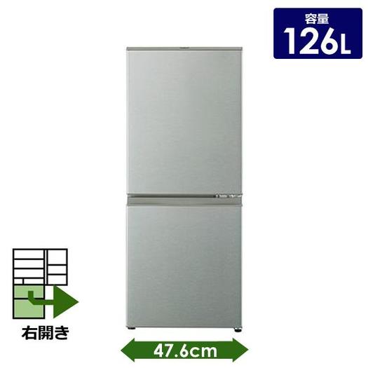 【標準設置対応付】AQUA  冷蔵庫(126L・右開き) 2ドア ブラッシュシルバー  AQR-13K (S)1