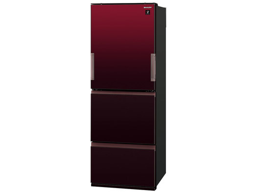 【標準設置付】シャープ   プラズマクラスター冷蔵庫 （350L・どっちもドア） 3ドア Gレッド  SJ-GW35G-R2