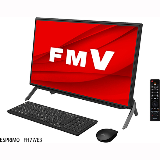 【富士通】FMVF77E3B デスクトップパソコン ESPRIMO FHシリーズ/23.8型ワイド ブラック
