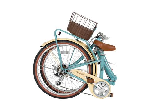 【KCD】24型低床フレーム折畳自転車　シンプルスタイル　グレイブルー2