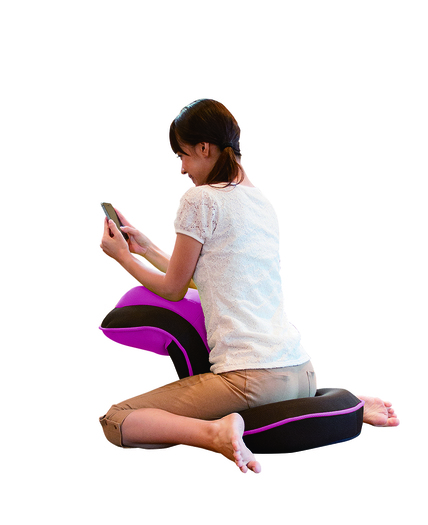 【ドリーム】背筋がGUUUN美姿勢座椅子　幅49×奥行60(60～97)×高さ18(18～56)cm　ピンク2
