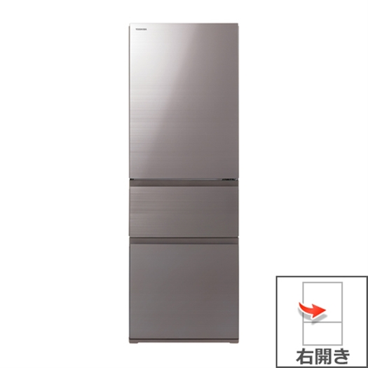 【標準設置付】東芝冷蔵庫 （363L・右開き） 3ドア VEGETA アッシュグレージュGR-S36SV（ZH）