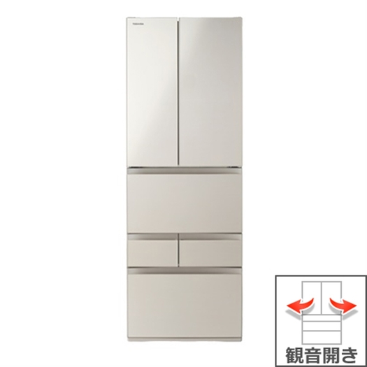 【標準設置工事付】VEGETA  冷凍冷蔵庫（509L・フレンチドア） 6ドア  サテンゴールド GR-S510FK（EC）