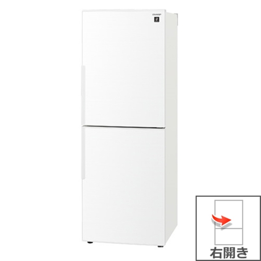 【標準設置対応付】シャープ  プラズマクラスター冷蔵庫 （280L・右開き） 2ドア ホワイト系  SJ-PD28G-W1