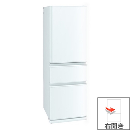 【標準設置工事付】三菱電機  冷蔵庫 （405L・右開き） 3ドア CDシリーズ パールホワイト  MR-CD41F-W