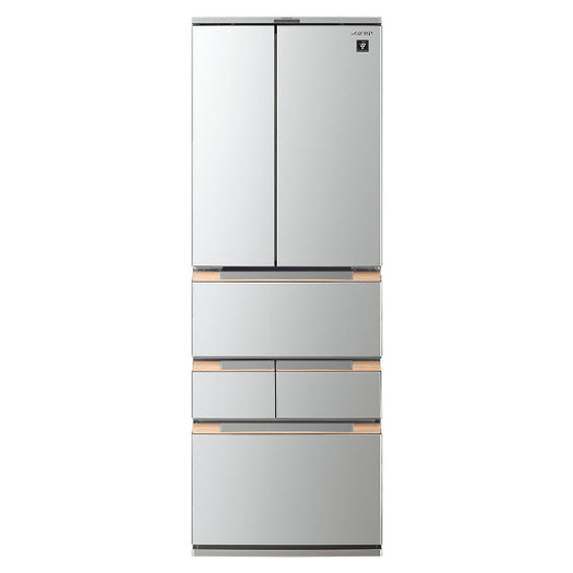 【標準設置付】シャープ   冷蔵庫 457L フレンチドア 6ドア ライトメタル  SJ-MF46H-S