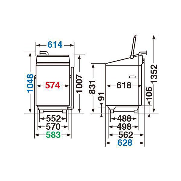 【標準設置対応付】東芝 AW-10SV9(W) [縦型洗濯乾燥機 ZABOON 洗濯10kg/乾燥5kg]3