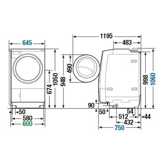 【標準設置対応付】東芝ドラム式洗濯乾燥機 ZABOON  右開き グレインブラウンTW-127X9R（T）3