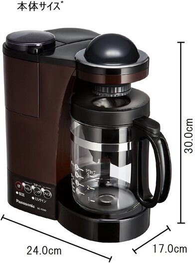 【パナソニック】  ミル付き 浄水 コーヒーメーカー ステンレスフィルター付き ブラウン NC-R500-T2