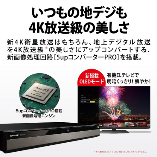 【シャープ】4B-C40DT3 AQUOS（アクオス） 4Kレコーダー トリプルチューナー 4TB3