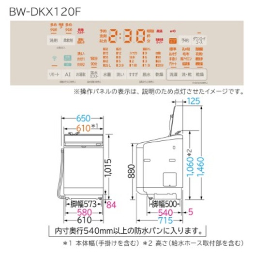 【標準設置対応付】日立 縦型洗濯乾燥機 ビートウォッシュ 洗濯12kg シャンパンBW-DKX120F N2