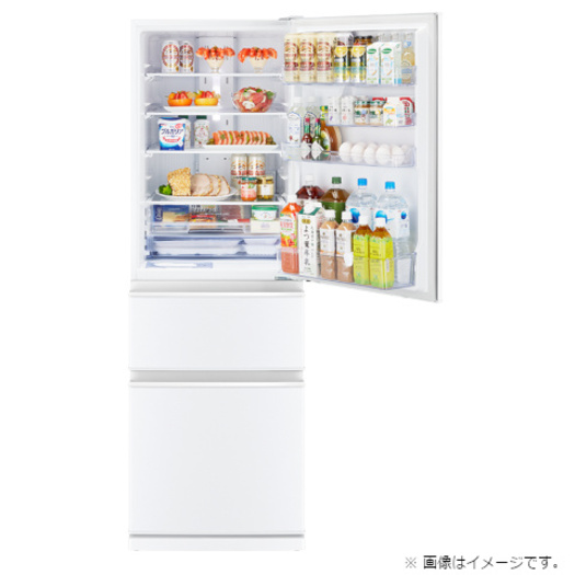 【標準設置対応付】三菱電機  冷蔵庫 （405L・右開き） 3ドア CDシリーズ パールホワイト  MR-CD41F-W2