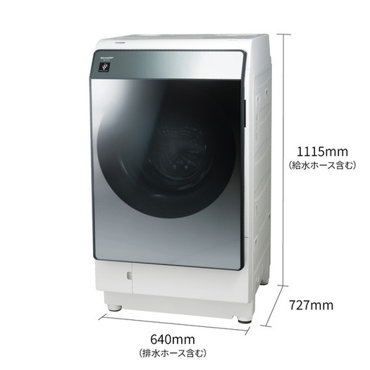 【標準設置対応付】シャープ  ドラム式洗濯乾燥機 洗濯11.0kg/乾燥6.0kg 左開き シルバー系  ES-W113-SL