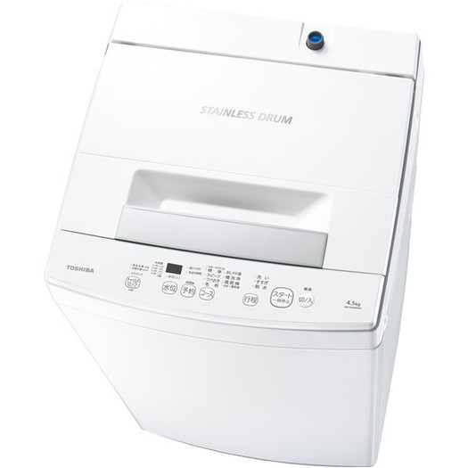 【標準設置対応付】東芝 AW-45M9（W） 全自動洗濯機 4.5kg ピュアホワイト