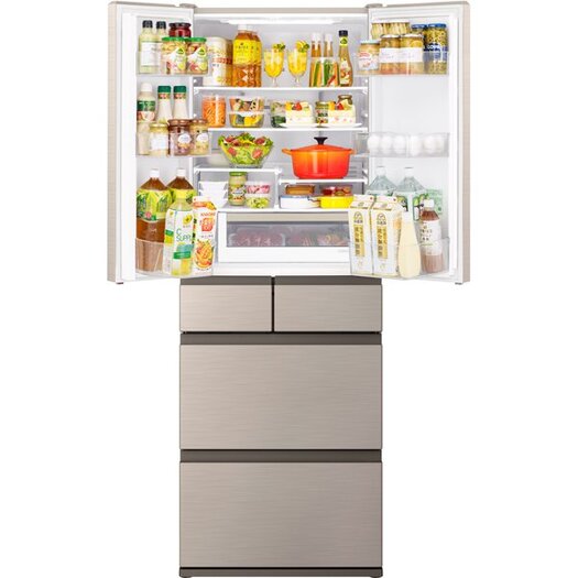 【標準設置対応付】日立 R-H54R N 冷蔵庫（537L・フレンチドア） 6ドア シャンパン3