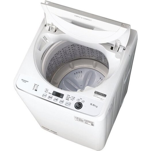 【標準設置対応付】シャープ ES-GE5E-W 全自動洗濯機 5.5kg ホワイト系2