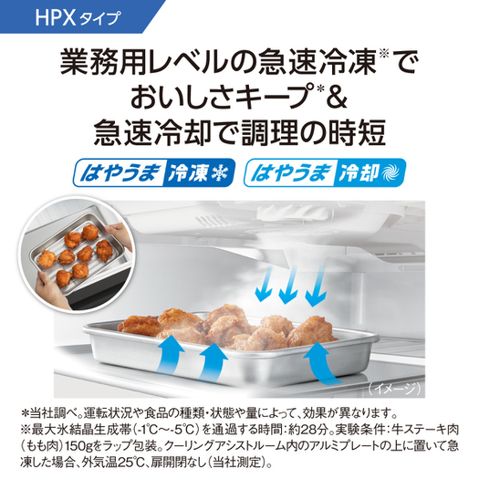 【標準設置対応付】パナソニック NR-F557HPX-N IoT対応冷蔵庫550L・フレンチドア 6ドア アルベロゴールド3