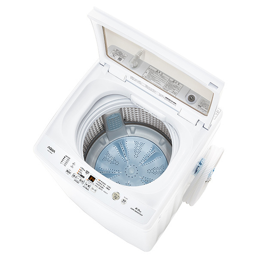 【標準設置対応付】AQUA AQW-V8M（W） 簡易乾燥機能付き洗濯機 8.0kg3