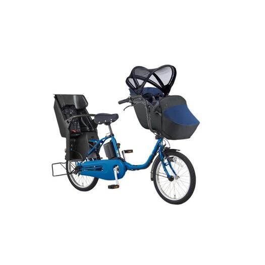 【パナソニック】電動アシスト自転車 3人乗り用チャイルドシート付きギュット・クルーム・DX 20  グレイッシュレディブルー