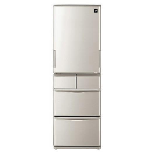 【標準設置対応付】シャープ SJ-X415H-S プラズマクラスター冷蔵庫 （412L・どっちもドア） 5ドア シルバー系1