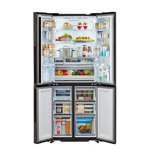 【標準設置対応付】アクア AQR-TZ42K（T） 薄型大容量冷蔵庫（420L・両開き4ドア） ダークウッドブラウン2