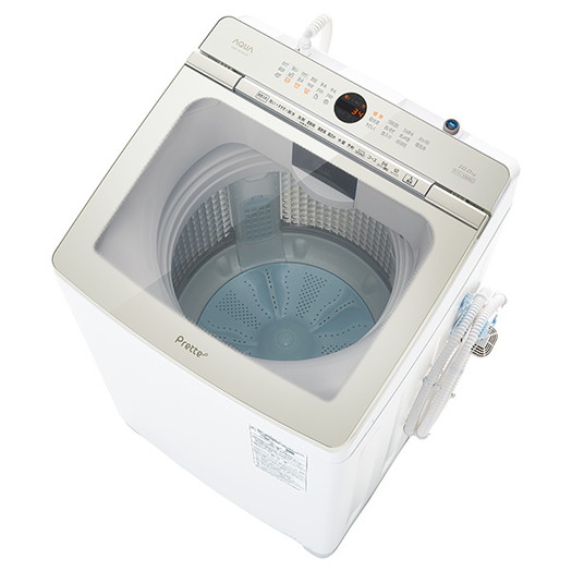 【標準設置対応付】AQUA AQW-VX10M（W） Prette プレッテ 簡易乾燥機能付き洗濯機 10.0kg