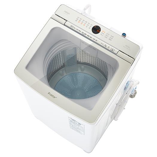 【標準設置対応付】AQUA AQW-VA10M（W） Prette プレッテ 簡易乾燥機能付き洗濯機 10.0kg