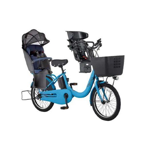 【パナソニック】電動アシスト自転車 3人乗り用チャイルドシート付きギュット・クルームR・DX 20インチ ターコイズブルー