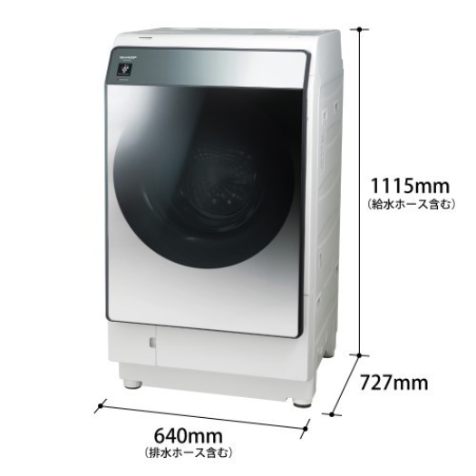 【標準設置対応付】シャープ ES-W114-SL ドラム式洗濯乾燥機 洗濯11.0kg/乾燥6.0kg 左開きシルバー系3