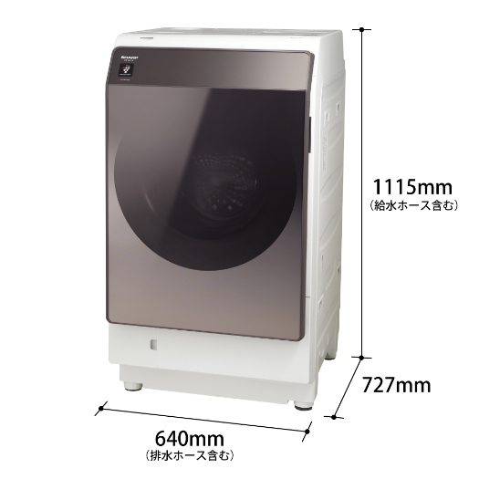 【標準設置対応付】シャープ ES-WS14-TL ドラム式洗濯乾燥機 洗濯11.0kg/乾燥6.0kg 左開き ブラウン系3