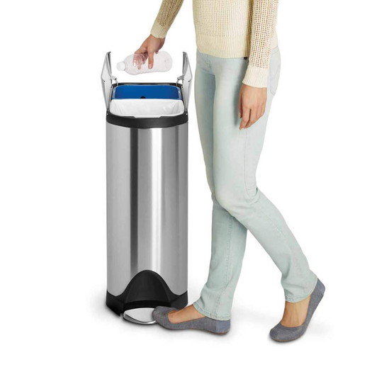 【simplehuman】シンプルヒューマン 分別バタフライステップカン 40L シルバー3