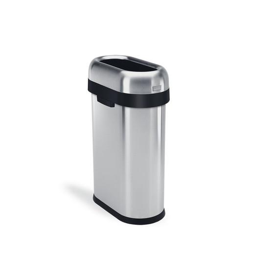 【simplehuman】シンプルヒューマン スリムオープンカン 50L シルバー1