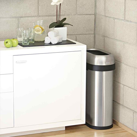 【simplehuman】シンプルヒューマン スリムオープンカン 50L シルバー3