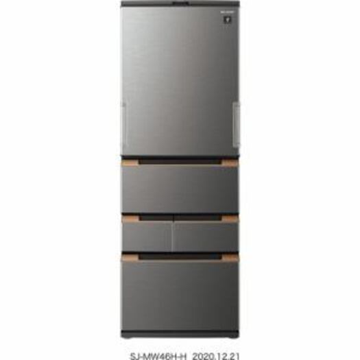 【標準設置対応付】シャープ 冷蔵庫 （457L・どっちもドア） 5ドア ダークメタル SJ-MW46H-H1