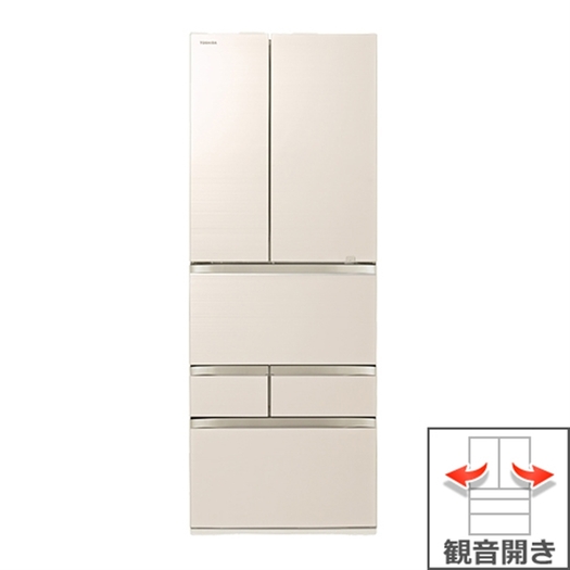 【標準設置対応付】東芝 冷蔵庫（551L・フレンチドア） 6ドア VEGETA グレインアイボリー GR-T550FZ（UC）3