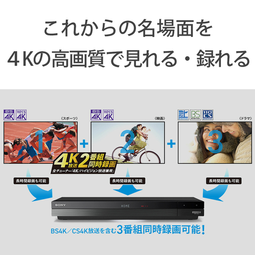 【ソニー】BDZ-FBT6100 ブルーレイディスクレコーダー トリプルチューナー 6TB 4K放送2番組同時録画対応2