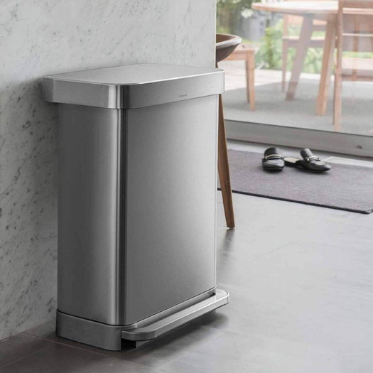 【simplehuman】シンプルヒューマン レクタンギュラ ステップカン 45L シルバー3