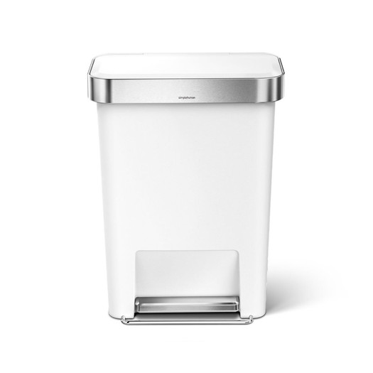 【simplehuman】シンプルヒューマン プラスチックレクタンギュラ－ステップカン 45L ホワイト2