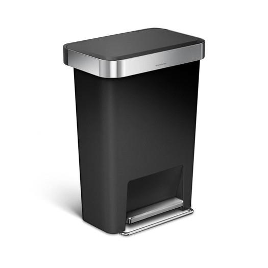 【simplehuman】シンプルヒューマン プラスチックレクタンギュラ－ステップカン 45L ブラック1