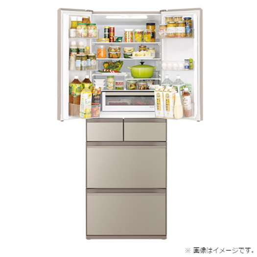 【標準設置対応付】日立冷蔵庫（498L・フレンチドア） 6ドア ファインシャンパンR-KX50N XN3