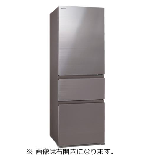 【標準設置対応付】東芝 冷蔵庫 （363L・左開き） 3ドア VEGETA アッシュグレージュ GR-S36SVL（ZH）
