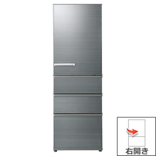 【標準設置対応付】AQUA 冷蔵庫（375L・右開き） チタニウムシルバー AQR-SV38K（S）