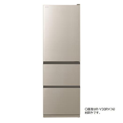 【標準設置対応付】日立 R-V38RVL N [冷蔵庫（375L・左開き） 3ドア シャンパン1