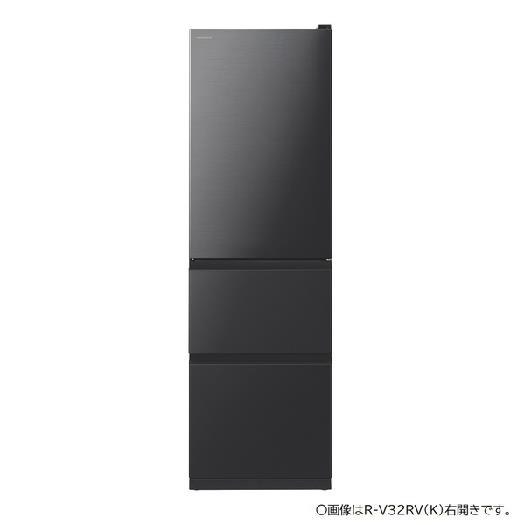 【標準設置対応付】日立 R-V32RVL K [冷蔵庫（315L・左開き） 3ドア ブリリアントブラック