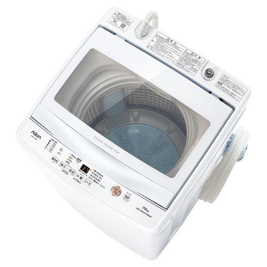 【標準設置工事付】AQUA AQW-P7M（W） 簡易乾燥機能付き洗濯機 洗濯7.0kg