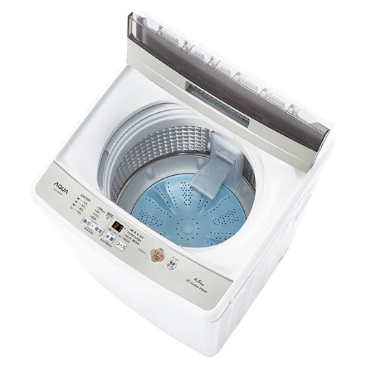【標準設置工事付】AQUA AQW-S4M（W） 簡易乾燥機能付き洗濯機 洗濯4.5kg2