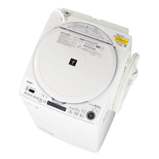 【標準設置対応付】シャープ ES-TX8F-W 縦型洗濯乾燥機 洗濯8.0kg/乾燥4.5kg 除菌機能 ホワイト系